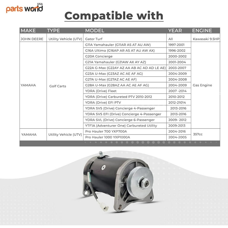 12V Starter Generator Compatible with YAMAHA Golf Cart G16