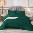 thumbnail image 5 of DNG Creations 1 Piece Vintage Ruffle Pattern Comforter Set Premium Ultra Soft 550 GSM All Season ( Full/Queen Size ) 100% Egyptian Cotton Solid Teal Green Colour, 5 of 8