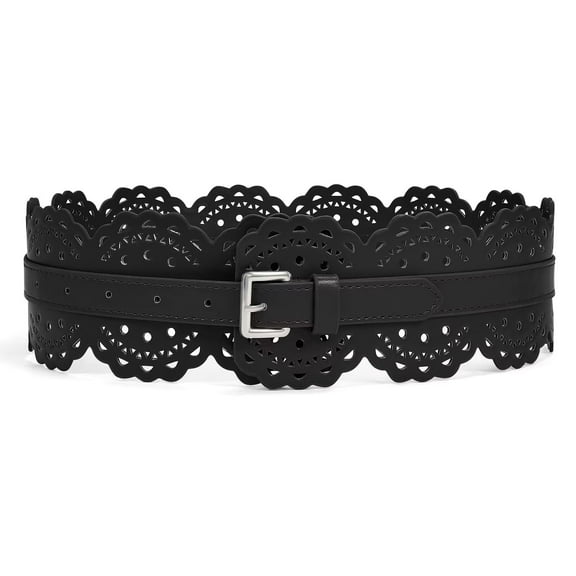 JASGOOD Wide Leather Belts for Women Obi Belt for Dresses Vintage Ladies Waist Belts