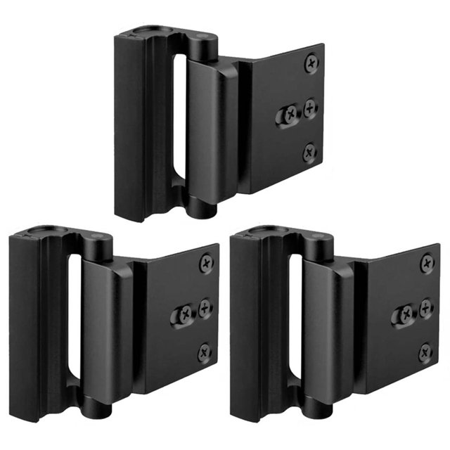LOVEVER 1PC Home Security Reinforcement Door Lock - Childproof Door Locks for Front Door Kids Safety Withstand 800 lbs for Inward Swing Doors Add Extra Flip Lock Latches to Defend Apart