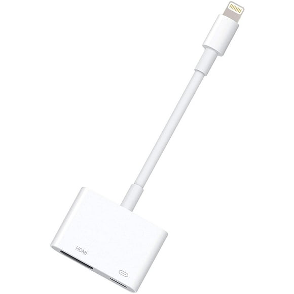 Digital Av Adapter Lightning To Hdmi Adapter 1080P With Lightning Charging Port For Select Iphone, Ipad And Ipod Models And Tv Monitor Projector (White)