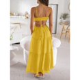 thumbnail image 2 of Summer Women Thin Shoulder Strap Sleeveless Side Slit Dress Bohemian Flowing Long Skirt, 2 of 5