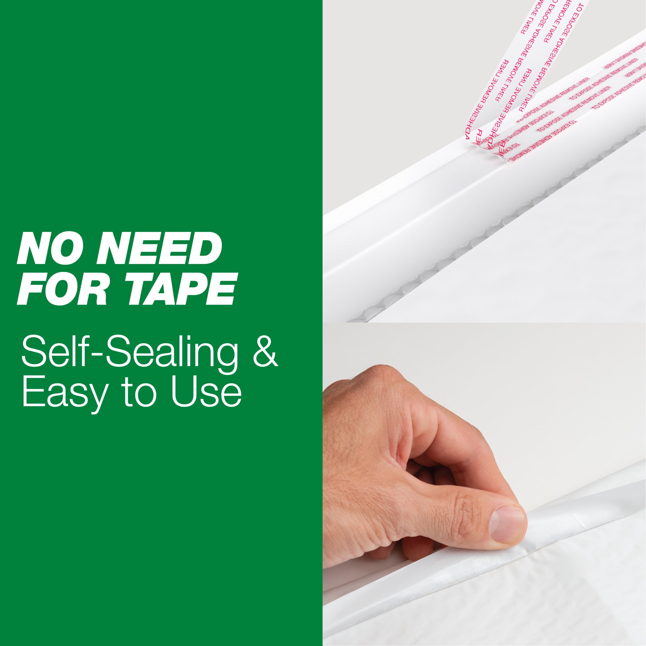 (2 pack) Duck Max Strength Self-Sealing Poly Bubble Mailer #6, 12.5" x 18.5", Solid White
