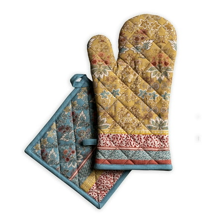 

Maison d Hermine Marquise 100% Cotton Easter Set of Oven Mitt (7.5 Inch by 13 Inch) and Pot Holder (8 Inch by 8 Inch) for BBQ | Cooking | Baking | Grilling | Barbecue | Spring/Summer