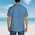 thumbnail image 4 of Kll Men'S Hawaiian Shirt Short Sleeve Button Down Beach Shirts-Blue Gingham, 4 of 7