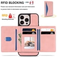 thumbnail image 3 of ELEHOLD Detachable Wallet Case for iPhone 13 Pro, RFID Blocking Magnetic Shockproof Leather Phone Case with Kickstand and Card Slots,Pink, 3 of 5