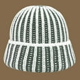 thumbnail image 3 of CoCopeaunts Two-Colors Striped Bucket Hat Color Knitted Fisherman Cap Warm Thickening Fashion Casual Women's Autumn Winter Hats, 3 of 8