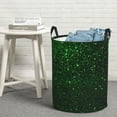 thumbnail image 6 of Fuzoiu Green Sparkling Print Circular Hamper,Laundry Basket with Handle,Collapsible Laundry,Dirty Clothes Storage Basket,for Bedroom Bathroom Dorm Living Room-Small, 6 of 6