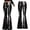 Black2, variant on Women Halloween Pants Graphic Print Stretchy Flared Trousers Slim Fit Retro Bootcut Bottoms for Fall Baggy Wear