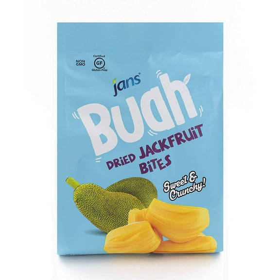 Jans Buah Dried Jackfruit Bites - Experience Real Fruit, Gluten-Free, Sweet & Crunchy, Ready-to-Eat, Perfect for Anytime Snacking | 7.05 OZ (Pack of 4)