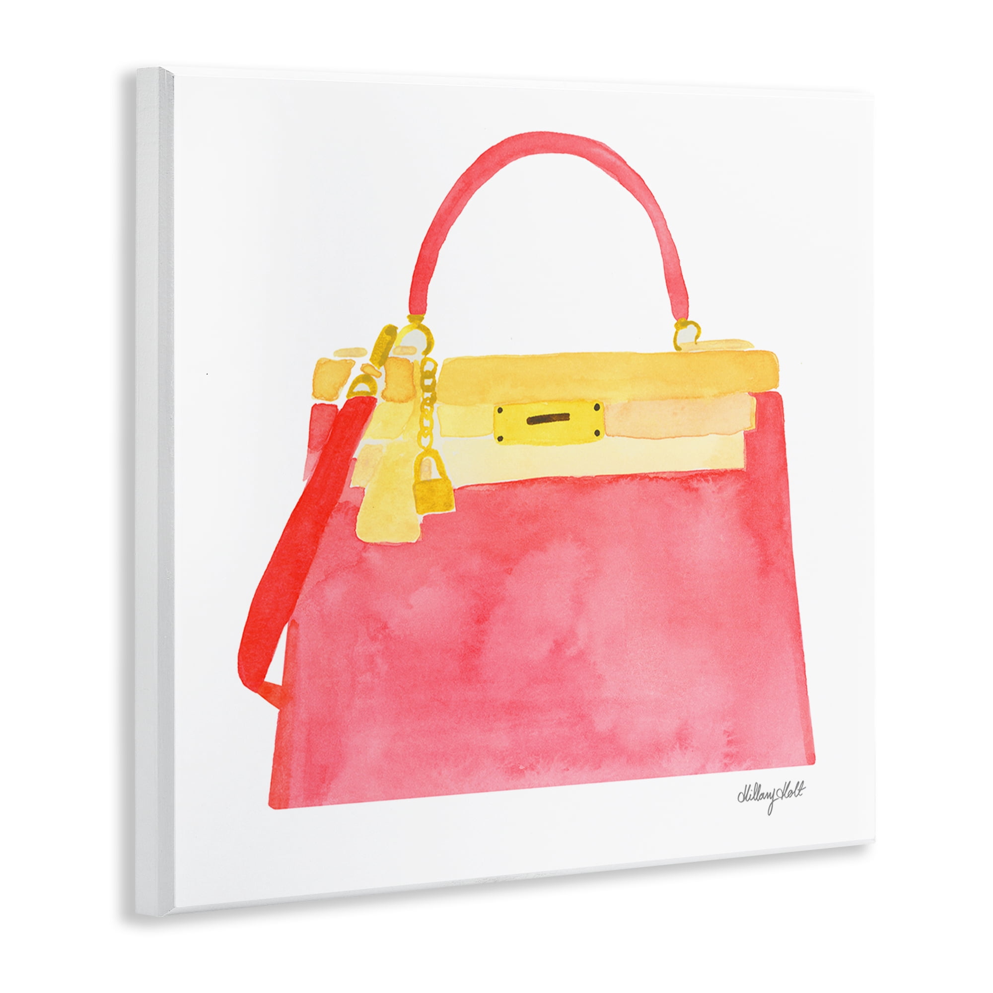 Stupell Industries Elegant Coral Handbag Wall Plaque Art, design by Hillary Holt