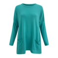 thumbnail image 5 of Shirt Dress for Women 2025 Fall Winter Long Sleeve Crewneck Puff Sleeve Casual Loose Tshirt Dress with Pockets, 5 of 6