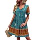 thumbnail image 3 of VISgogo Vestido bohemio para mujer, estampado de flores, manga corta, cuello en V, ajuste holgado, vestido de vacaciones, S/M/L/XL VISgogo  moda, 3 of 8