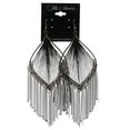 thumbnail image 2 of Black & Silver-Tone Colored Metal Dangle-Earrings With tassel Accents #LQE3681, 2 of 2