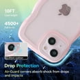 thumbnail image 2 of Case for iPhone 13 Pro Max 6.7 inch, Curly Waves Frame Shape Solid Color Phone Case Clear Soft Shockproof Crystal Non-Yellowing TPU Anti-Scratch Phone Cover Transparent Bumper Cover - Pink, 2 of 13