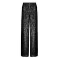 thumbnail image 2 of HNMKIU Womens Sequined Sparkling High Waisted Wide Leg Flared for Nightclub and Evening Wear Trousers for Women Black,XL, 2 of 7