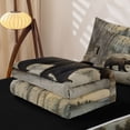thumbnail image 5 of Manfei Vintage Farm Bear Zipper Full Size Comforter Sets with Fitted Sheet and 2 Pillowcases, Woodland Cottage Zipper Bedding Set, Brown, Black Reversible, 4-Piece, 5 of 7