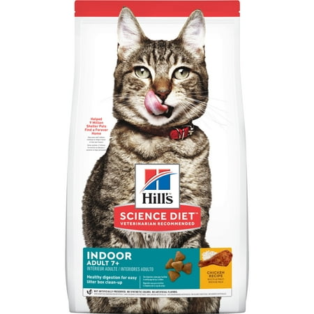 Hill's Science Diet (Spend $20,Get $5) Senior 7+ Indoor Chicken Recipe Dry Cat Food, 15.5 lb bag-See description for rebate (Best Dry Cat Food For Senior Indoor Cats)