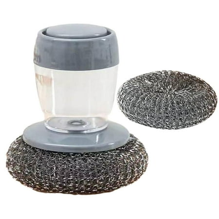 

Fovolat Kitchen Soap Dispensing Palm Brush Automatic Soap Liquid Adding Pot Brush Strong Decontamination Brushes for Kitchen Accessories