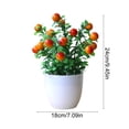 thumbnail image 3 of Dongrere Artificial Potted Plants with White Plastic Pot Fake Bush Greenery Faux Flower Arrangement Decorative for Home Bedroom Office Desk, C, 3 of 6