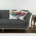 thumbnail image 7 of Ambesonne Rainbow Throw Pillow Cover 2 Pack, Brush Painted Heart LGBT, 16", Multicolor, 7 of 7