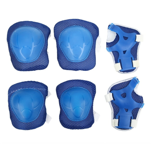 Knee Pads Protector Kit, Blue Elbow Knee Pads Wrist Guard Ultra-durable Soft Sponge Adjustable With Wrist Guards For Bicycle