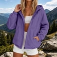 thumbnail image 2 of Zip Up Rain Jacket Women Lightweight Waterproof Hooded Jacket Casual Windbreaker Outdoor Raincoat, XL, 2 of 7