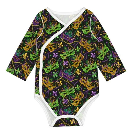 

Gaeub Mardi Gras Surface Unisex Babies Long-Sleeve Bodysuit 100% Organic Cotton-18 Months