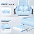 thumbnail image 4 of Huracan PU Leather Gaming Chair with Footrest & Lumbar, Adjustable Armrests/Headrest Computer Gamer Chair for Adults, Office/Game/Home,Light Bule, 4 of 7