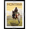 thumbnail image 5 of Art.com Cowboy & Horse, Montana Art Print by Lantern Press, Black Frame Wall Art, 32" x 44", 5 of 5