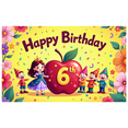 thumbnail image 5 of LUUFILx Happy Birthday Backdrop 6th Birthday Banner for Kids Party Supplies Photography Props Background Decorations Fairy Tale Theme Celebration, 5 of 7
