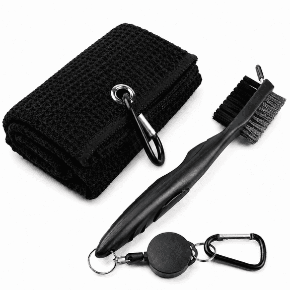 Golf Towels Brush Tool Kit with Club Groove Cleaner Golf Essentials Accessories Gifts for  Men Women