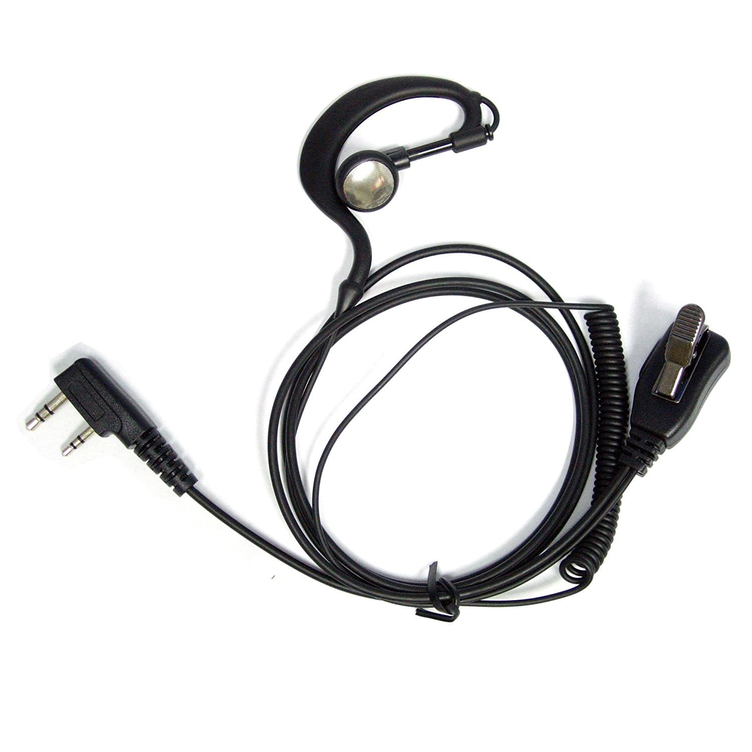 Maximal Power 2Pin Adjustable CShaped Earpiece with Rubber Earhook and Earbud for Kenwood 2