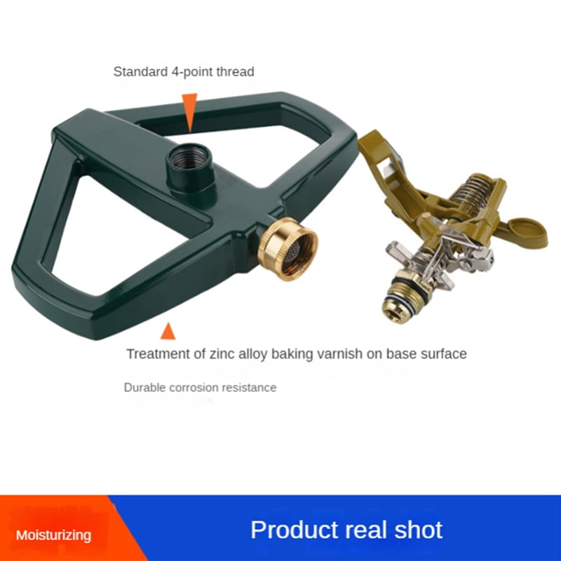 Impact Sprinkler with Base, Circular Sprinkler with Sprinkler Head, Garden Hose Sprinklers System for Lawn Yard Garden