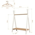 thumbnail image 2 of WoodandHearts Teepee Stand, Montessori Clothes Rack for Toddlers, White and Natural wood, 2 of 11