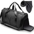 thumbnail image 1 of Bolsa de Viaje y Deporte - Plegable Hidrófugo Mochila Unisex Maleta Deportiva Bolsa de Deporte Gym con Compartimento para Zapatos y Bolsillo Impermeable Bolsa de Entrenamiento de Yoga Portátil (Negro), 1 of 4