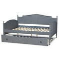 thumbnail image 6 of Bowery Hill Grey Finished Wood Full Size Daybed with Roll-out Trundle Bed, 6 of 11