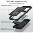 thumbnail image 4 of Battery Case for iPhone 14/13/13 Pro (6.1 Inch),Upgraded 7500mAh Ultra-Slim Portable Charging Rechargeable Protective Extended Pack Charger Cover-Black, 4 of 5