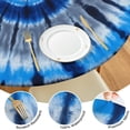 thumbnail image 4 of Blue White Tie Dye Spiral Pattern Round Fitted Tablecloth with Elastic Edge,Dining Table Cover Waterproof,Outdoor Round Tablecloth for Camping,Dining,Indoor and Outdoor, 4 of 7