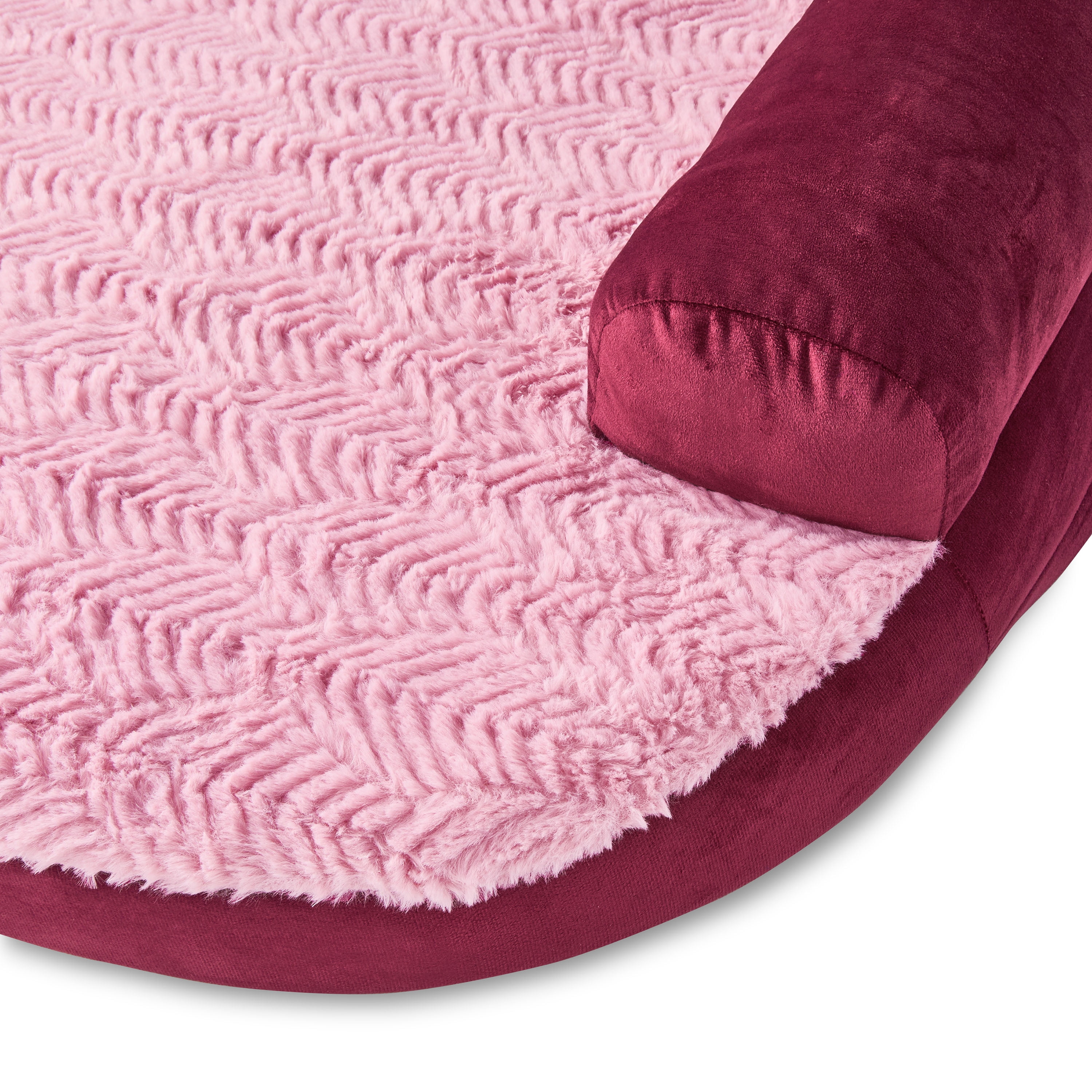 Vibrant Life Extra Small Round Corner Sofa Style Dog Bed, Red, 15" x 20"