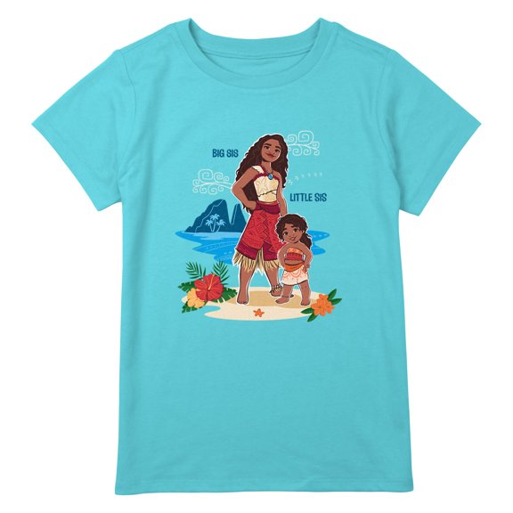Girl's Moana 2 Big Sis Little Sis Moana and Simea Graphic T-Shirt
