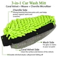 thumbnail image 3 of Nicecastle Collapsible Bucket with 3-in-1 Car Wash Mitt, Coral Velvet Weave Chenille Microfiber Glove Sponge, 10L (2.6 Gallon) Portable Folding Basin Pail for Household Cleaning-Green, 3 of 6