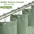 thumbnail image 6 of Inosoo Waffle Textured Shower Curtain, 72"W x 84"L Heavy Duty Tall Fabric Shower Curtains for Bathroom, Long Large Hotel Spa Luxury Cloth Bath Curtain, Sage Green, 6 of 12