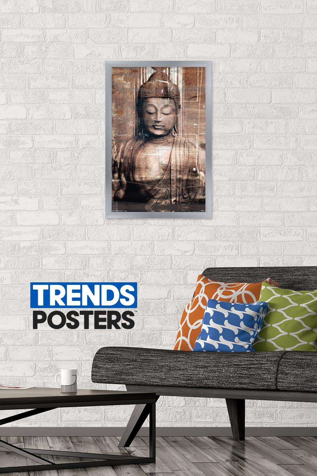 Thai Buddha Wall Poster, 14.725" x 22.375", Framed