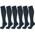 thumbnail image 1 of 6 Pair Pack Ladies Compression Socks (Large/X-Large, All Navy Blue), 1 of 4