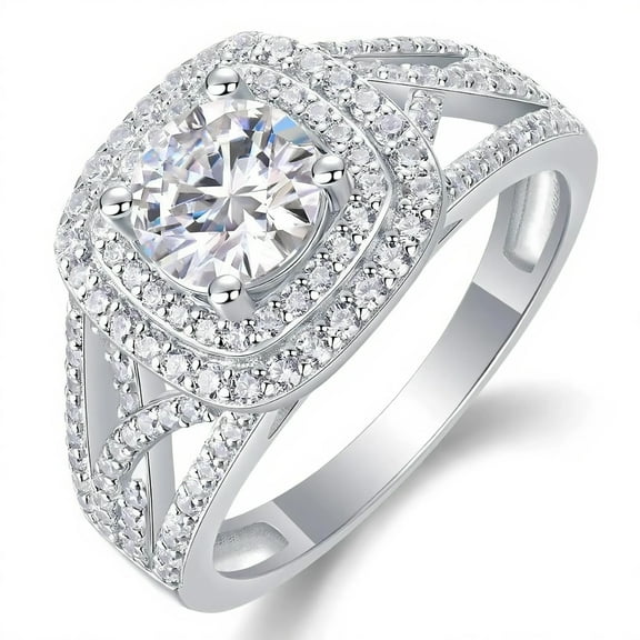 EonCocoon Ring for Women,1 Carat Moissanite Engagement Rings for Her S925 Sterling Silver, Simulated Diamond Rings-Size 8