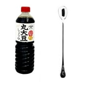 NineChef Bundle - Yamasa - Marudaizu Soy Sauce 34 fl. oz ( Pack 3) + 1 NineChef Spoon, Naturally Brewed Preservative Free,Japan Imported