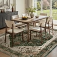 thumbnail image 4 of SIXHOME 9'x12' Vintage Distressed Eastern Classic Area Rug Washable Retro Medallion Carpet Neutral Oriental Traditional Rugs for Living Room Bedroom Kitchen Dining Room Home Decor Green, 4 of 7