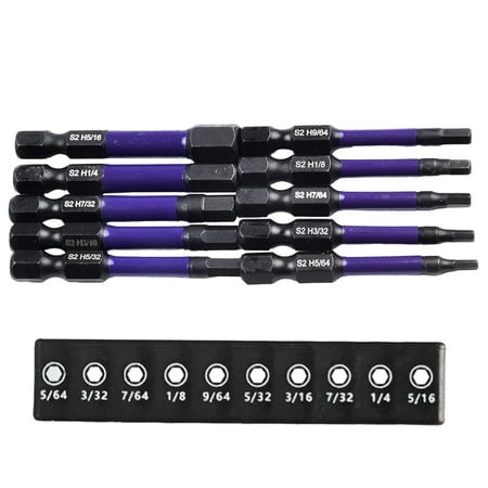 

10Pc Magnetic Hex Head Screwdriver Bit Set 1/4 Shank Screwdriver Bit Imperial