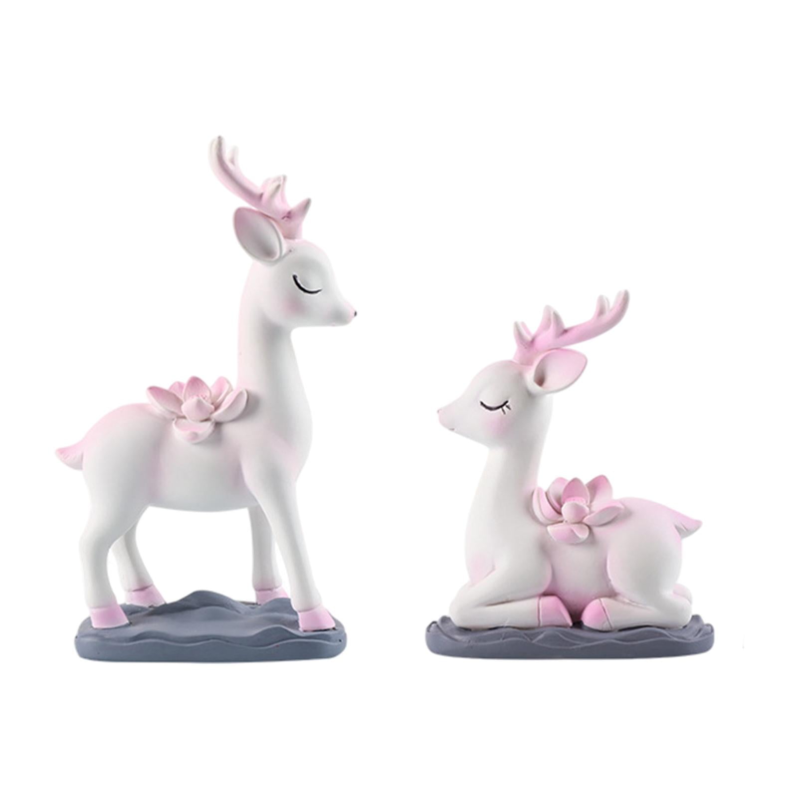 Deer Figurine Storage Box Home Ornaments Table Desktop Statue White 